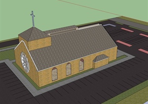 某教堂宗教建筑设计SU(草图大师)模型