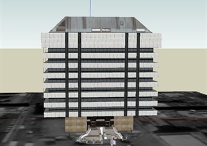 某欧式银行建筑设计SU(草图大师)模型