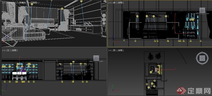 住宅影音室与台球室室内设计3dmax模型(4)
