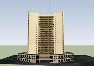 现代某肛肠医院建筑设计SU(草图大师)模型