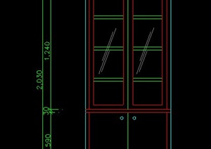 卧室书柜设计CAD立面图