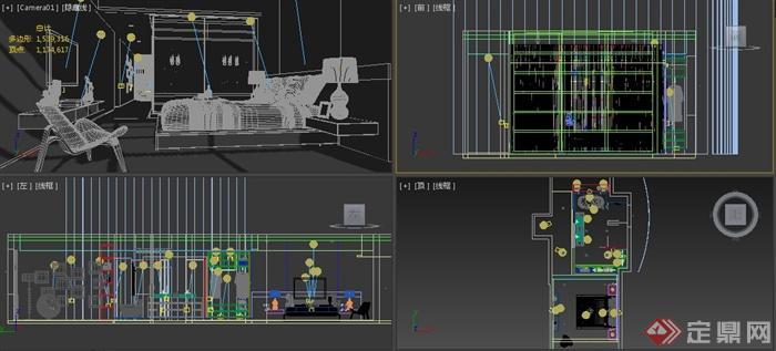 现代简约酒店客房室内设计3dmax模型(3)