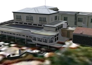 宾馆建筑设计SU(草图大师)模型1