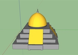 某美式州议会大厦建筑设计SU(草图大师)模型