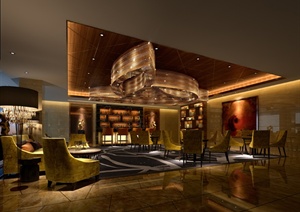 现代风格小酒吧室内设计3dmax模型