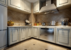 住宅现代厨房室内设计3dmax模型