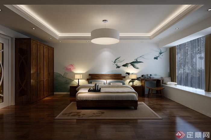 现代中式卧室装饰设计3DMAX模型