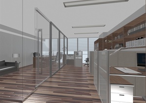 办公楼空间装饰设计3DMAX模型