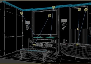 住宅空间主卫生间室内设计3dmax模型