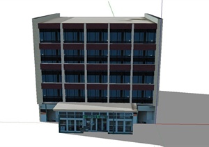 某五层商业办公建筑设计SU(草图大师)模型