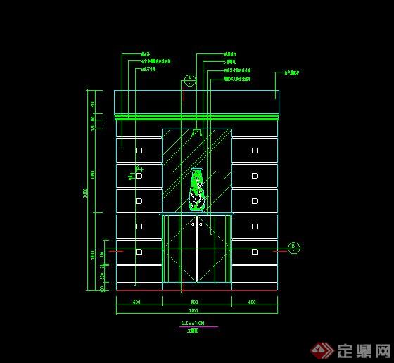 某现代住宅空间隔墙设计CAD施工图(1)