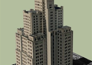 银行大厦建筑设计SU(草图大师)模型