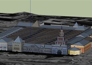 某欧式古典城堡建筑遗址设计SU(草图大师)模型