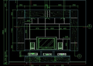 室内电视背景墙设计CAD立面图