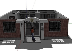 某欧式拘留所建筑室内家装设计SU(草图大师)模型