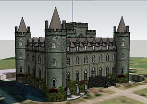某地欧式城堡建筑设计SU(草图大师)模型
