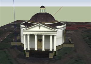 某欧式基督教教堂建筑设计SU(草图大师)模型
