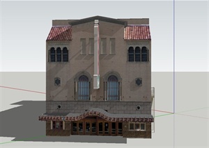 某欧式两层音乐厅建筑设计SU(草图大师)模型