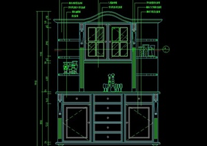 某室内柜子背景墙设计CAD施工图