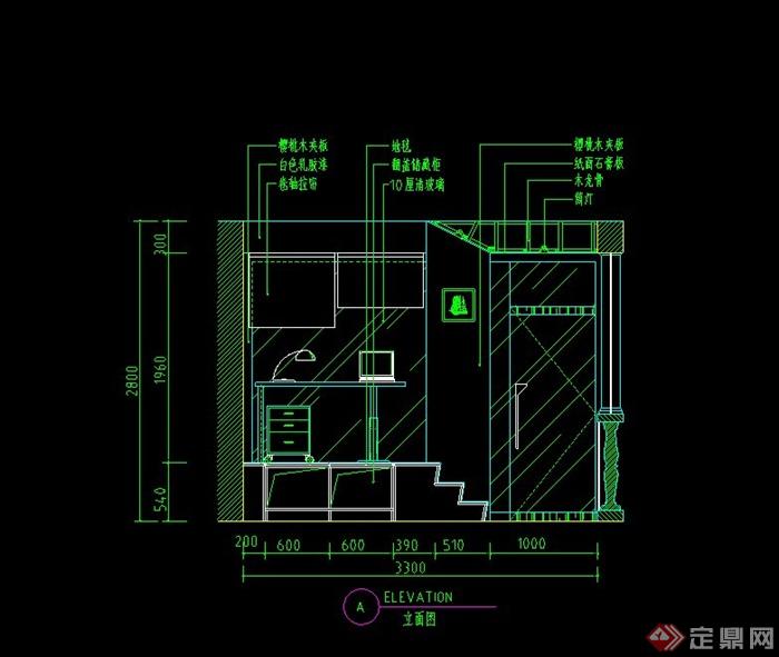某现代住宅空间背景墙设计CAD施工图(1)