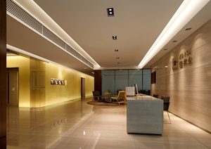 室内装饰现代办公空间设计3dmax模型