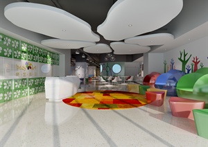 某现代幼教中心室内装饰设计3dmax模型
