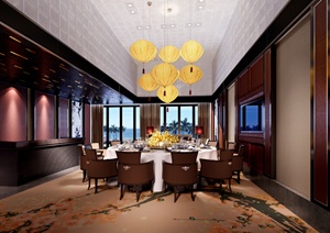 中式餐厅包房装饰设计3DMAX模型