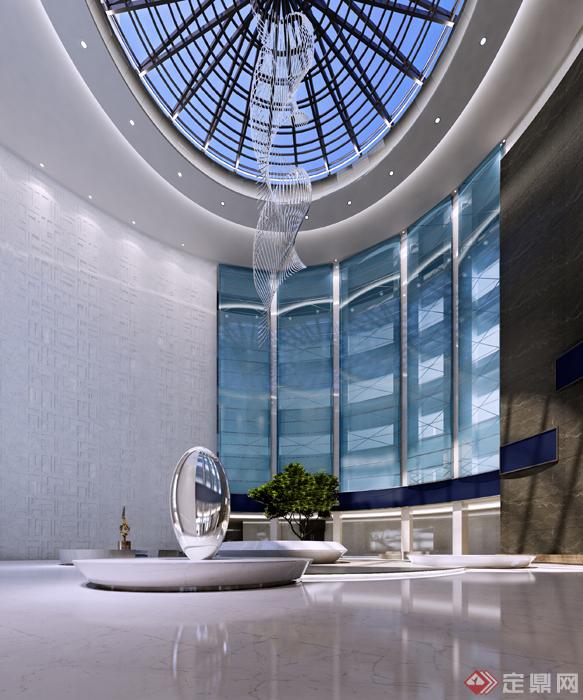 现代风格电视台中心大厅室内设计3dmax模型