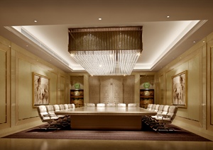 中式风格会议室室内装饰设计3dmax模型