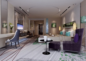 酒店标准客房装饰设计3DMAX模型