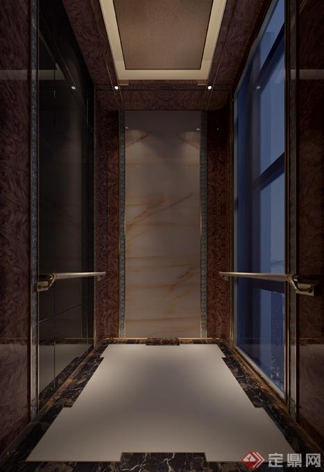 某地现代风格电梯间室内设计3dmax模型
