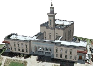 华盛顿伊斯兰中心建筑设计SU(草图大师)模型