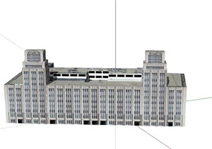 某欧式高层联排办公建筑设计SU(草图大师)模型