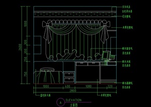 某室内墙体背景立面设计CAD施工图