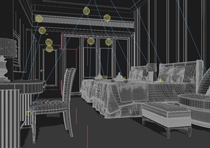 某酒店双人标间装修设计3DMAX模型