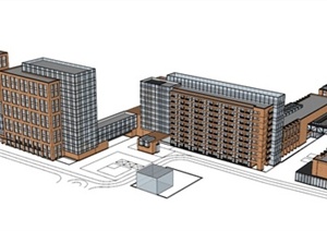 沿街商业住宅区建筑设计SU(草图大师)模型