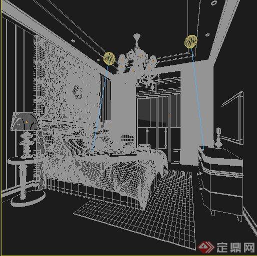 简欧家装卧室室内装饰设计3dmax模型(2)