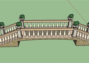 某石质圆拱桥设计SU(草图大师)模型