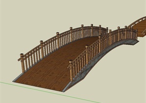 某新中式景观木桥设计SU(草图大师)模型
