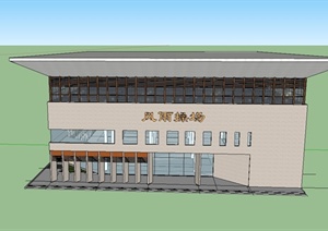 某一学校里风雨操场建筑5款方案设计SU(草图大师)模型