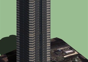 某栋公司办公大楼建筑设计SU(草图大师)模型