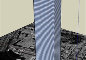 现代超高层综合建筑设计SU(草图大师)模型