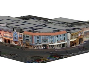 欧式沿街商业建筑设计SU(草图大师)模型