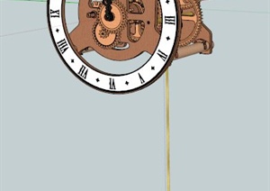 欧式齿轮钟表设计SU(草图大师)模型