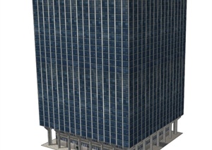 一栋办公大楼建筑设计SU(草图大师)模型