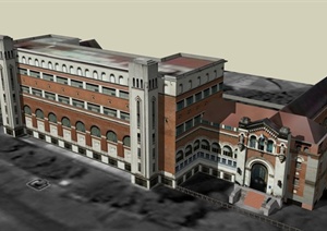 阿根廷自然历史博物馆建筑设计SU(草图大师)模型