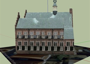 某欧式三层住宅建筑建筑建筑设计SU(草图大师)模型