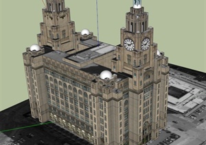 皇家利物大厦建筑设计SU(草图大师)模型