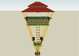 某现代环球伞形景观台设计SU(草图大师)模型