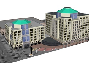 商业中心建筑设计SU(草图大师)模型